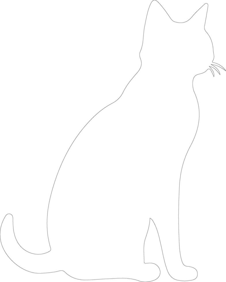 Pixiebob Cat  outline silhouette vector