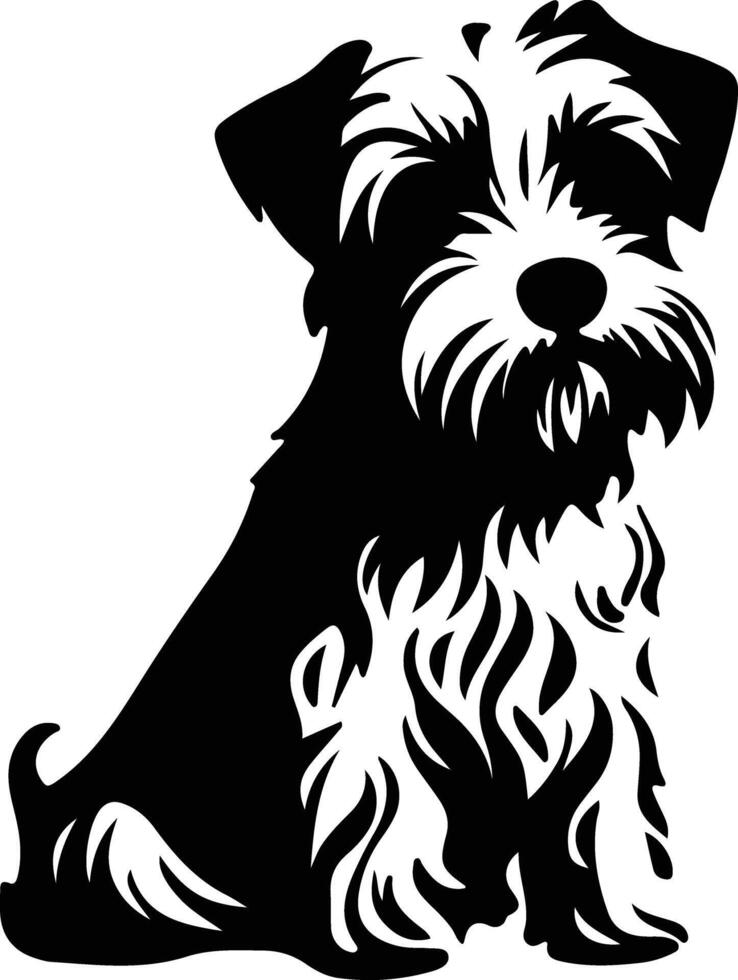 dandi dimont terrier negro silueta vector