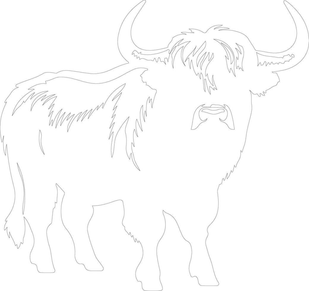 yak  outline silhouette vector