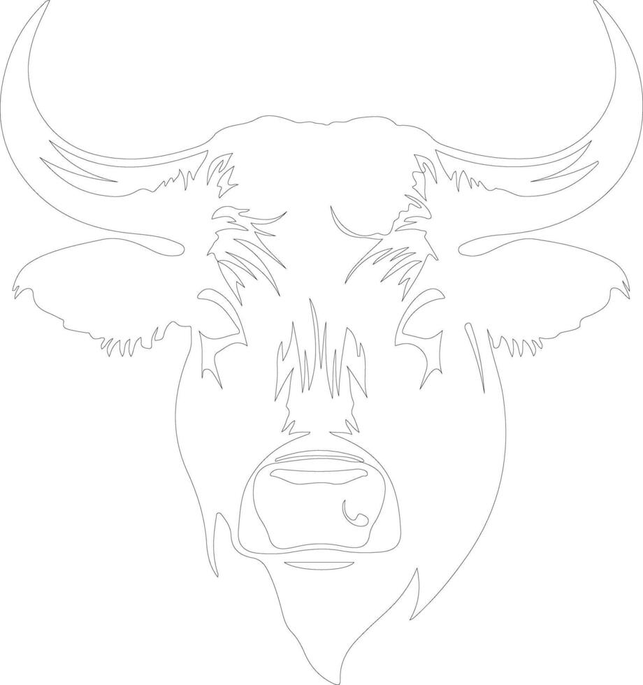 bull outline silhouette vector