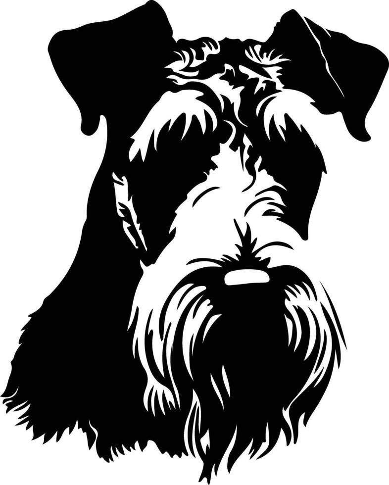 Airedale Terrier  black silhouette vector
