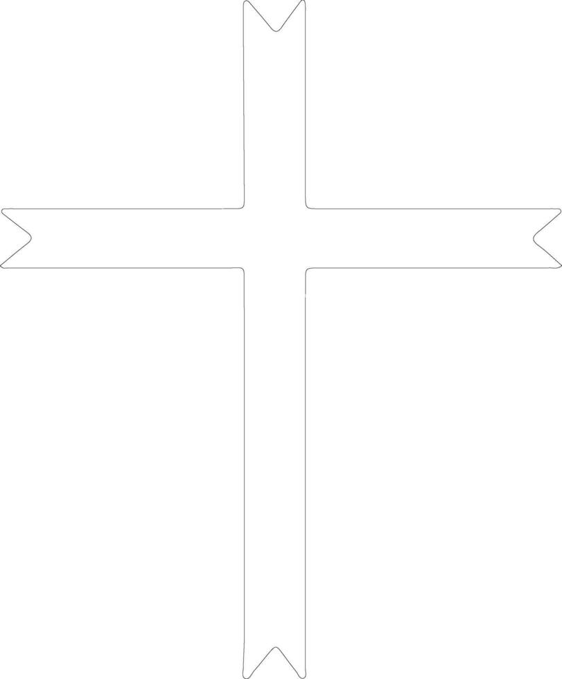 Cross icon  outline silhouette vector