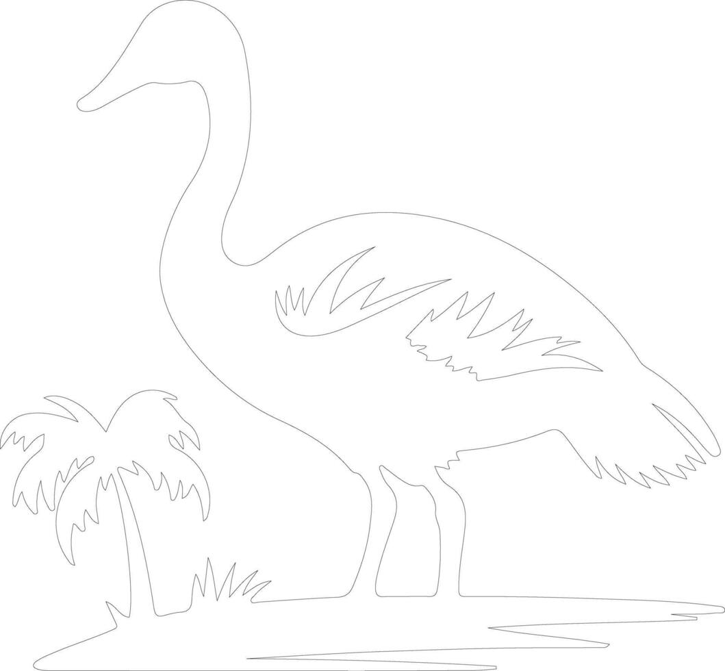 Hawaiian goose  outline silhouette vector