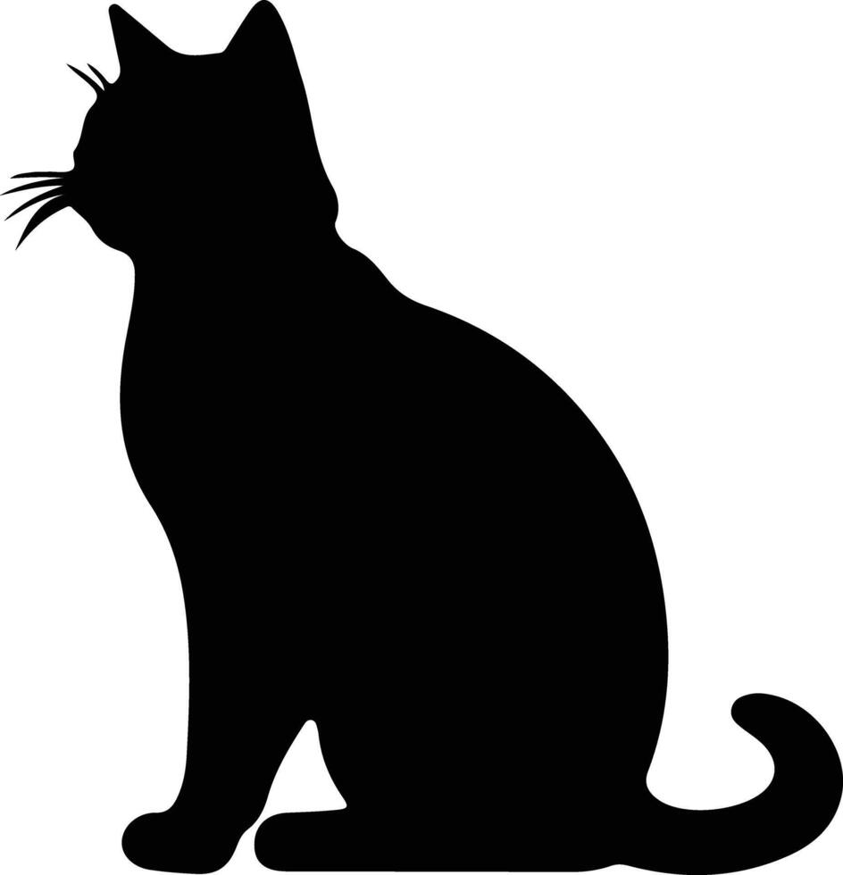 Pixiebob Cat  black silhouette vector