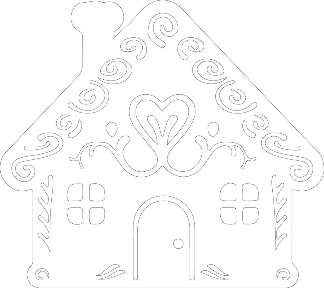 Gingerbread house  outline silhouette vector