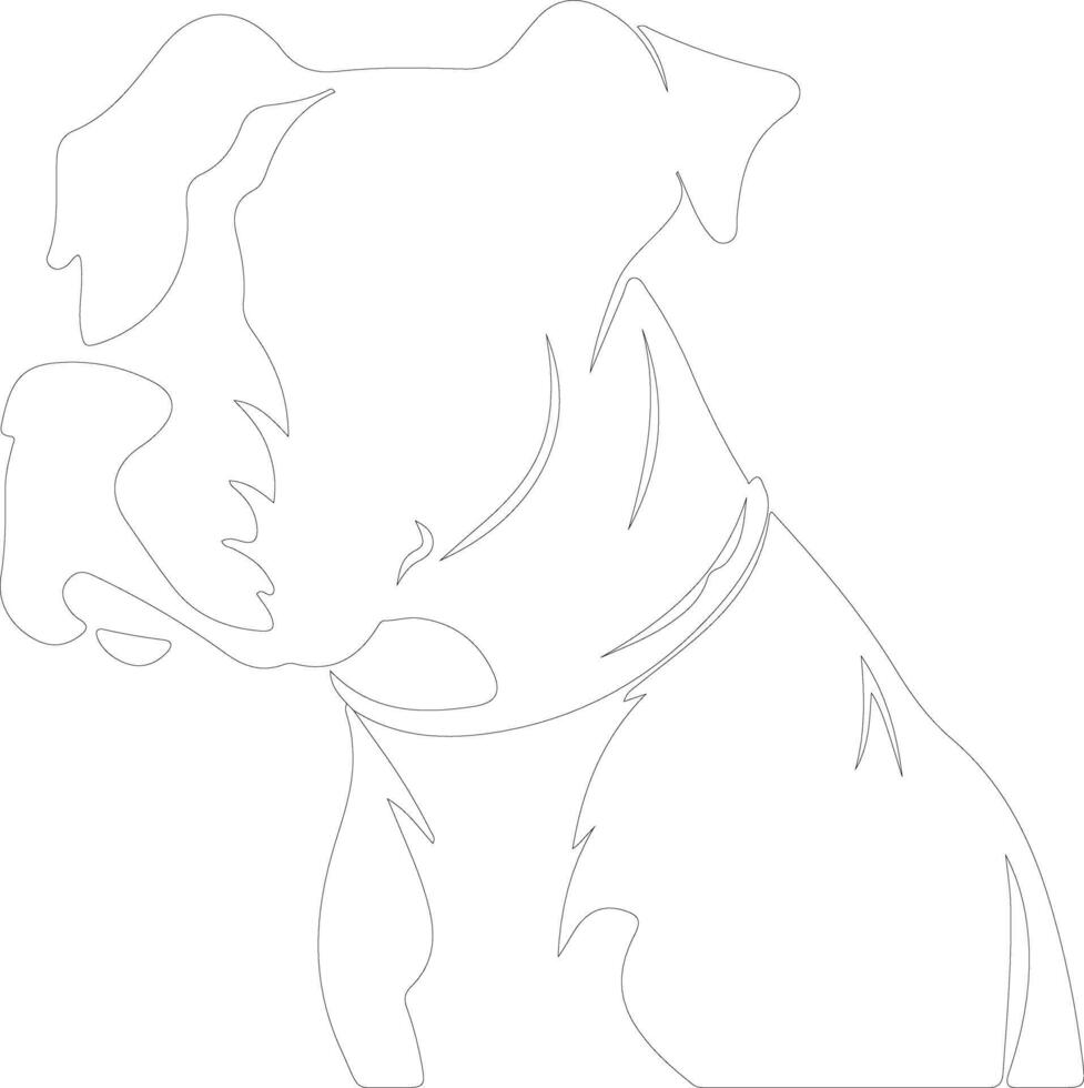 American Bulldog  outline silhouette vector