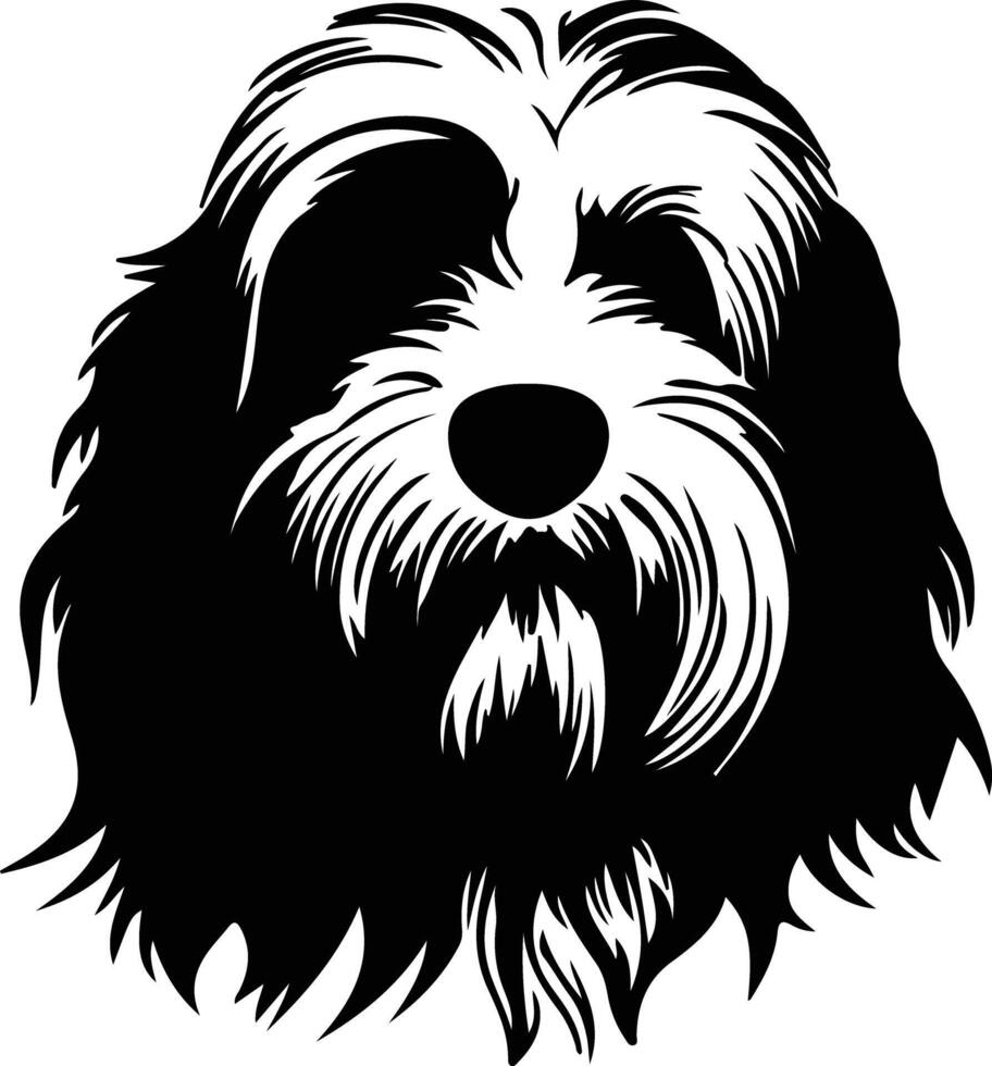 Old English Sheepdog  silhouette portrait vector