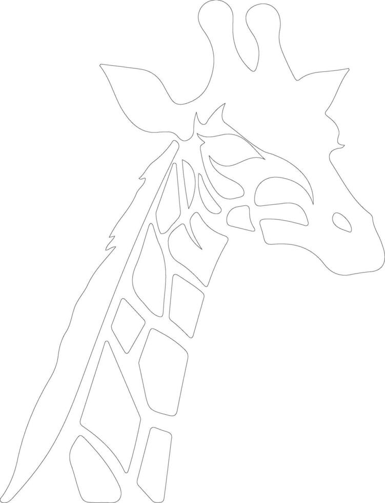 giraffe   outline silhouette vector