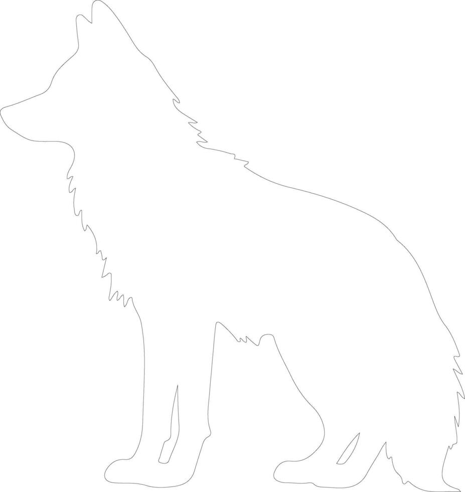 arctic wolf  outline silhouette vector