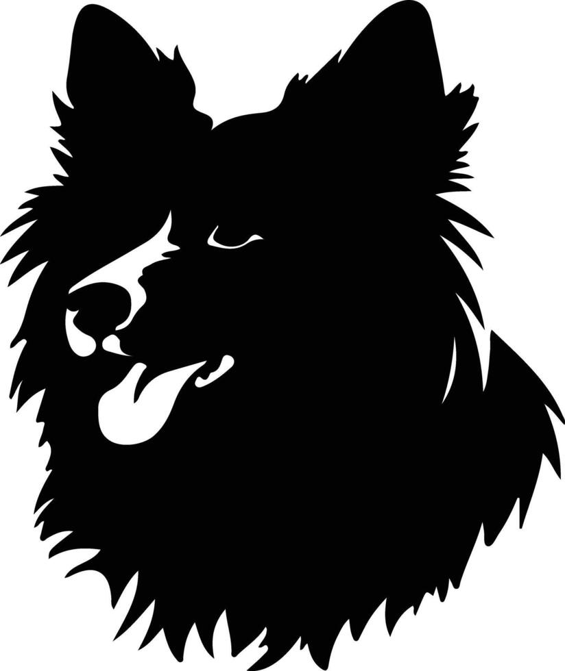 American Eskimo Dog    black silhouette vector