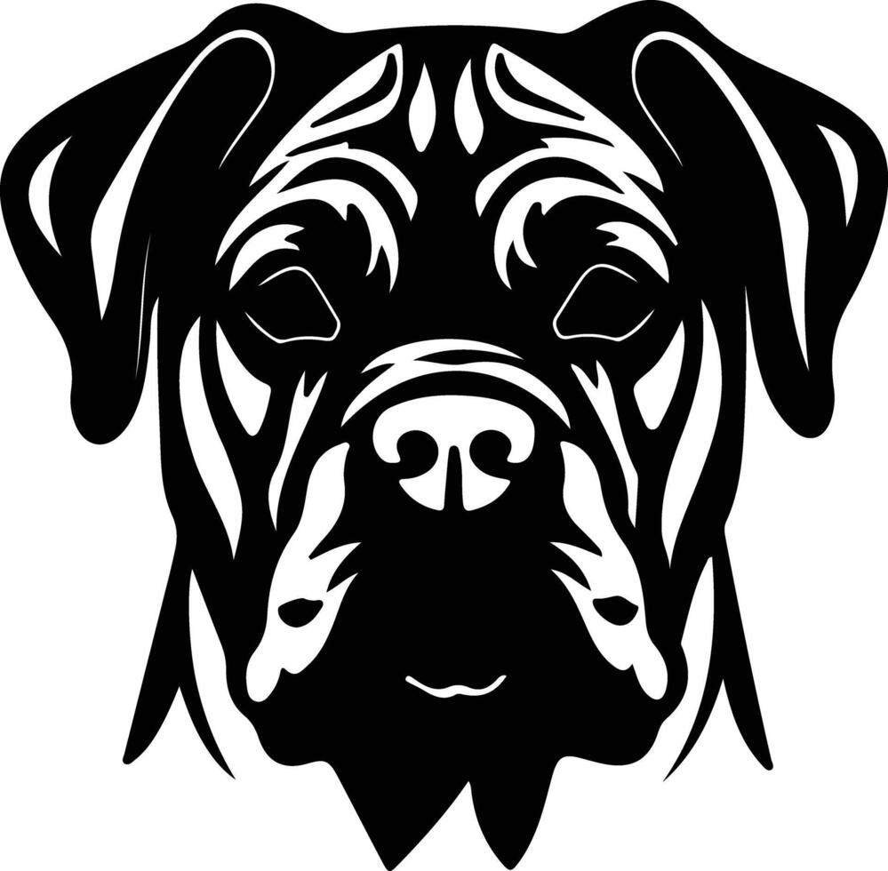 bullmastiff silueta retrato vector