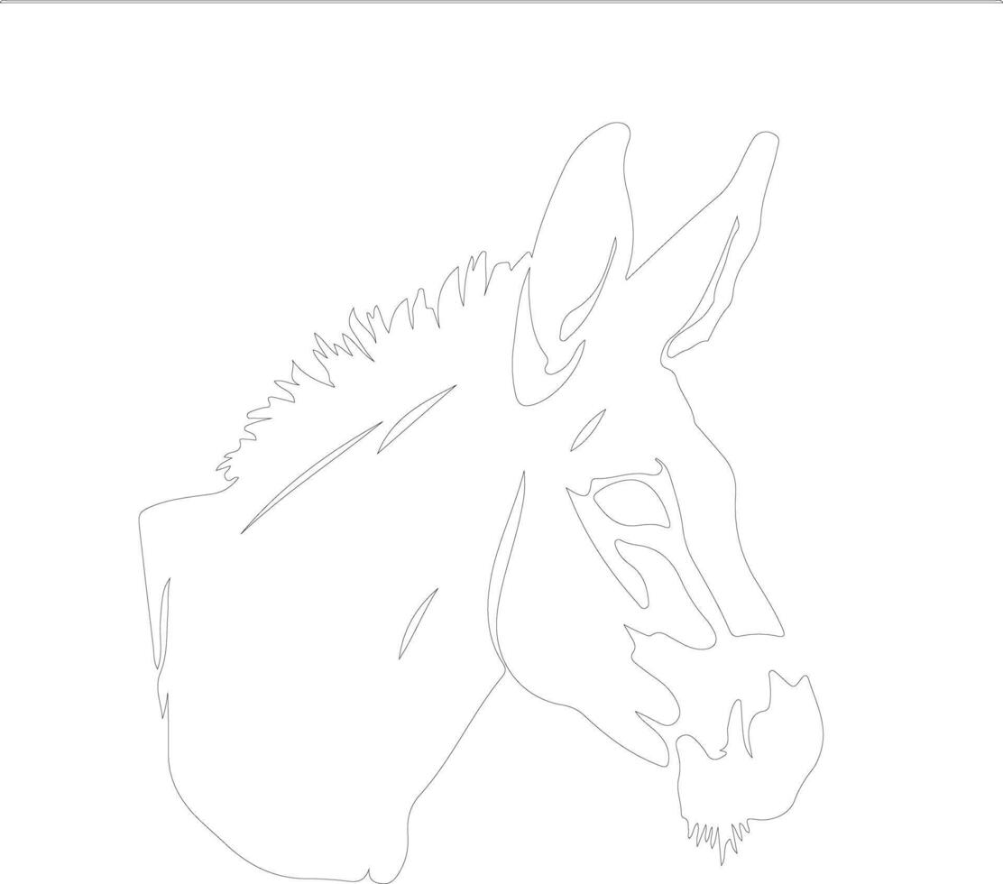 Burro contorno silueta vector