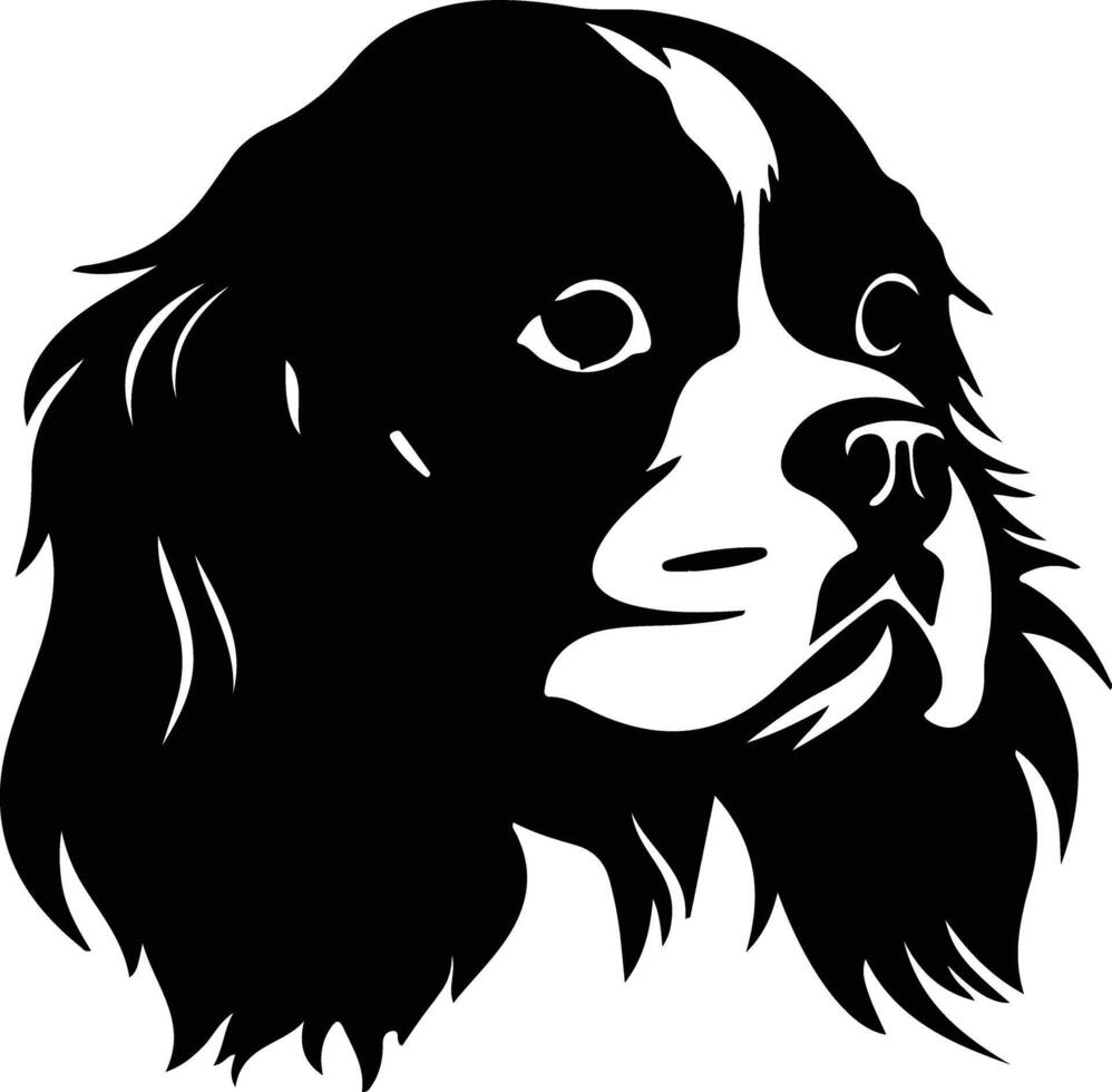 caballero Rey Charles spaniel silueta retrato vector