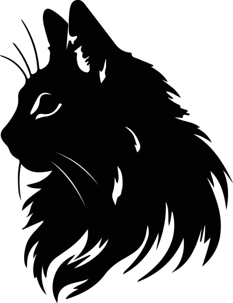 Somali Cat  silhouette portrait vector