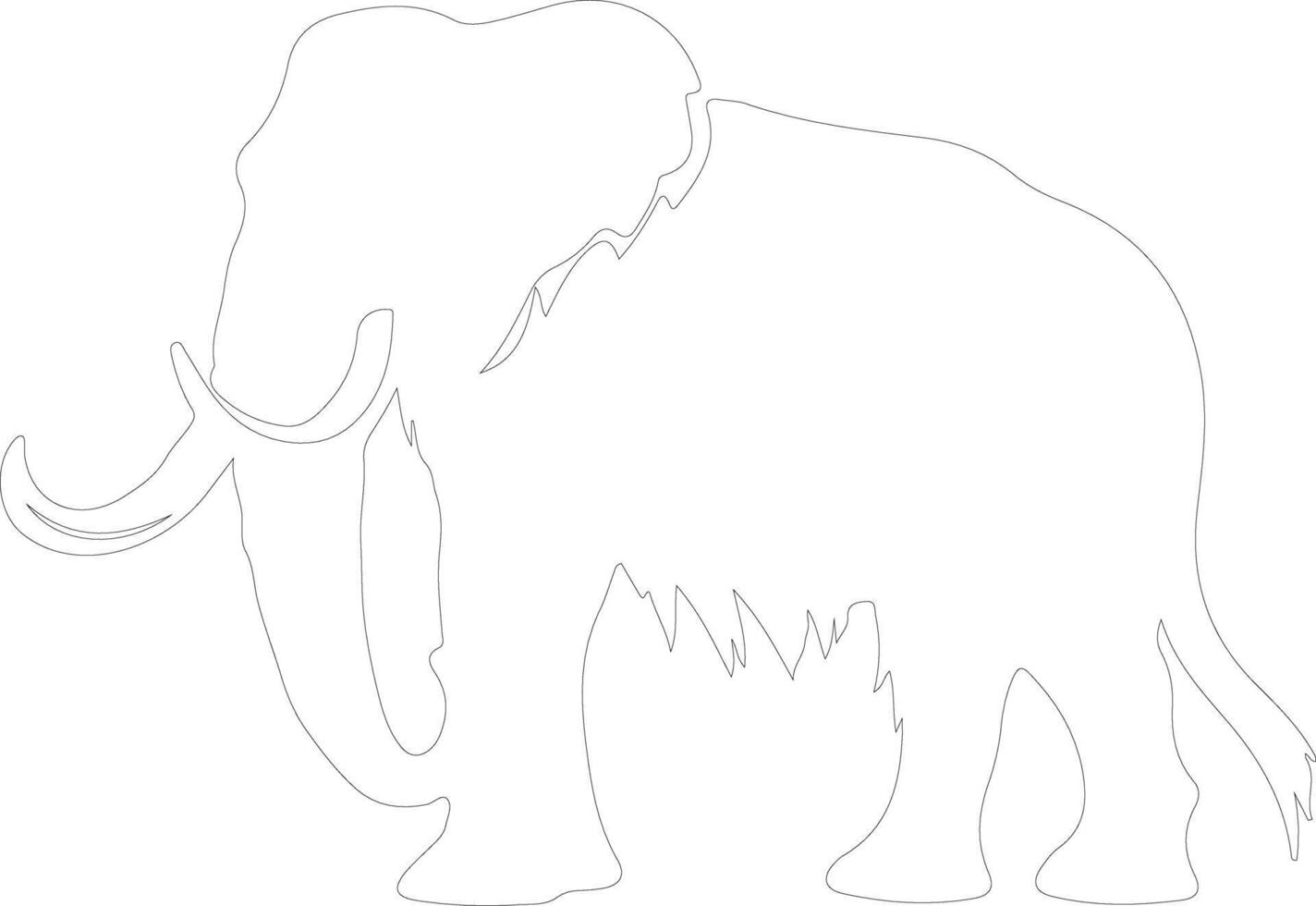 mastodon outline silhouette vector