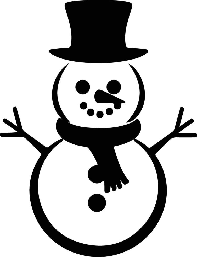 Snowman  black silhouette vector