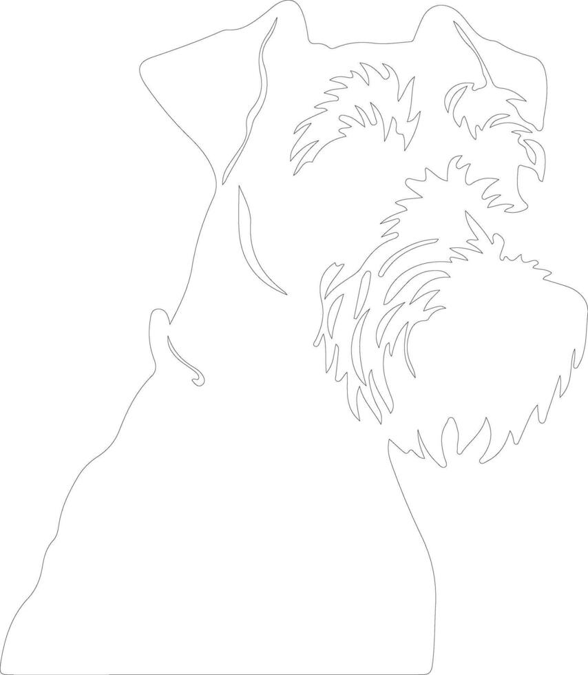 Airedale Terrier  outline silhouette vector