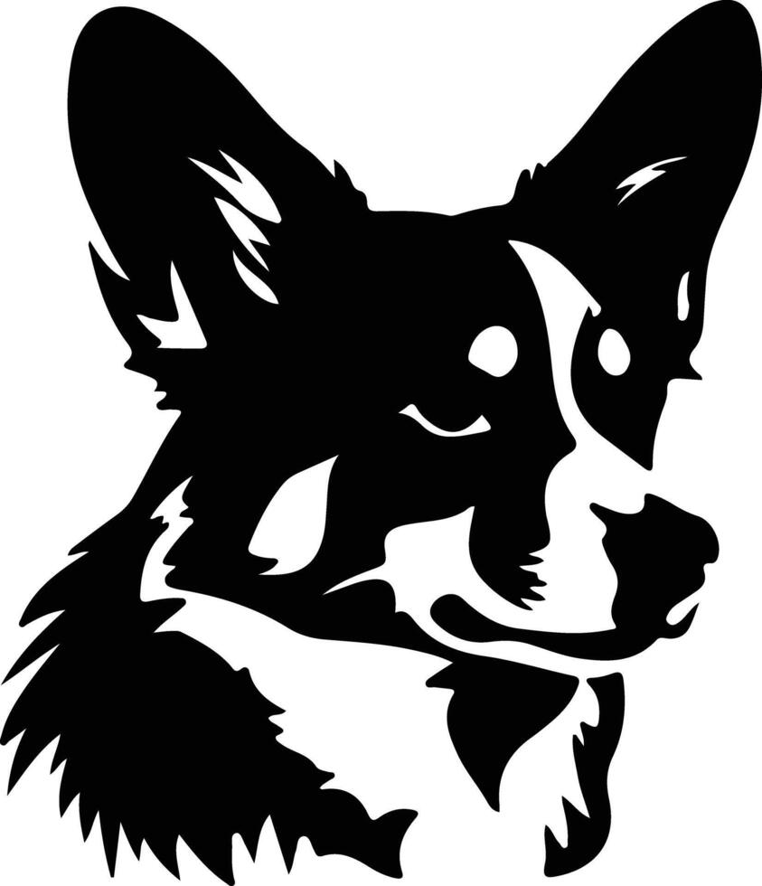 Corgi  silhouette portrait vector