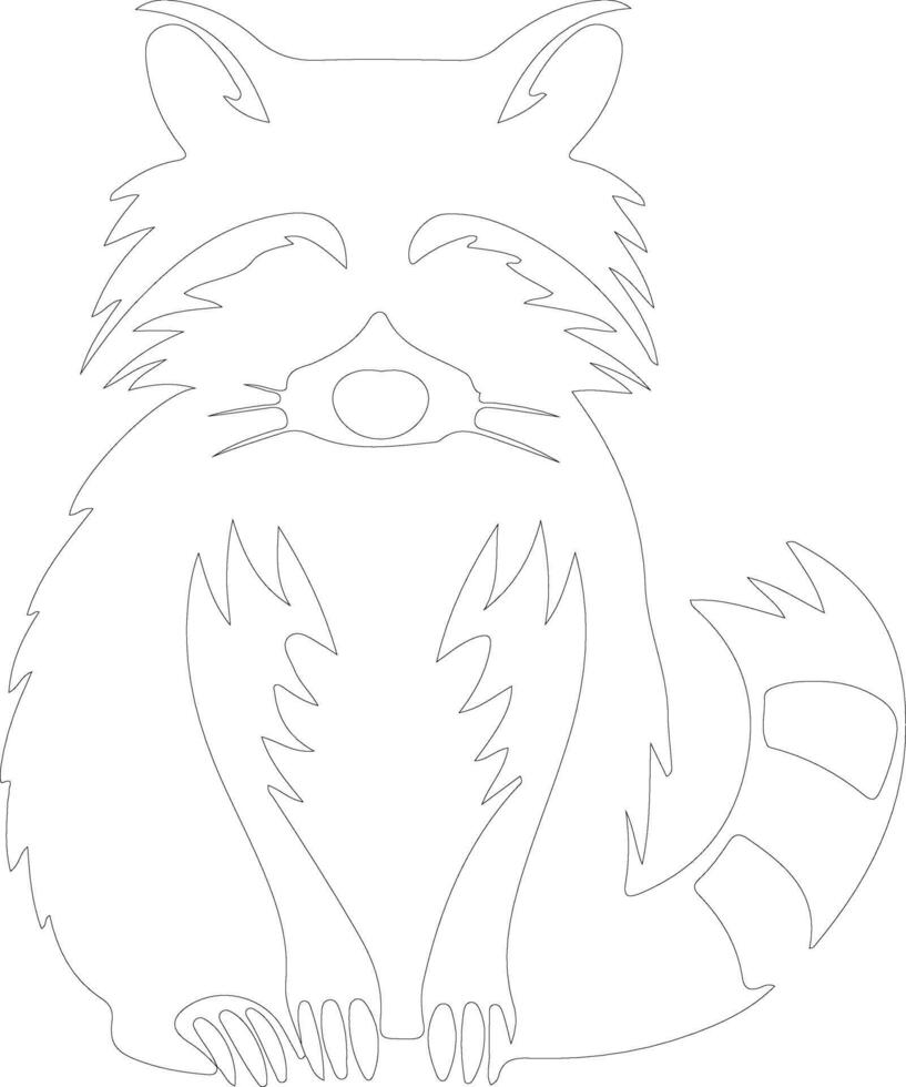 raccoon    outline silhouette vector