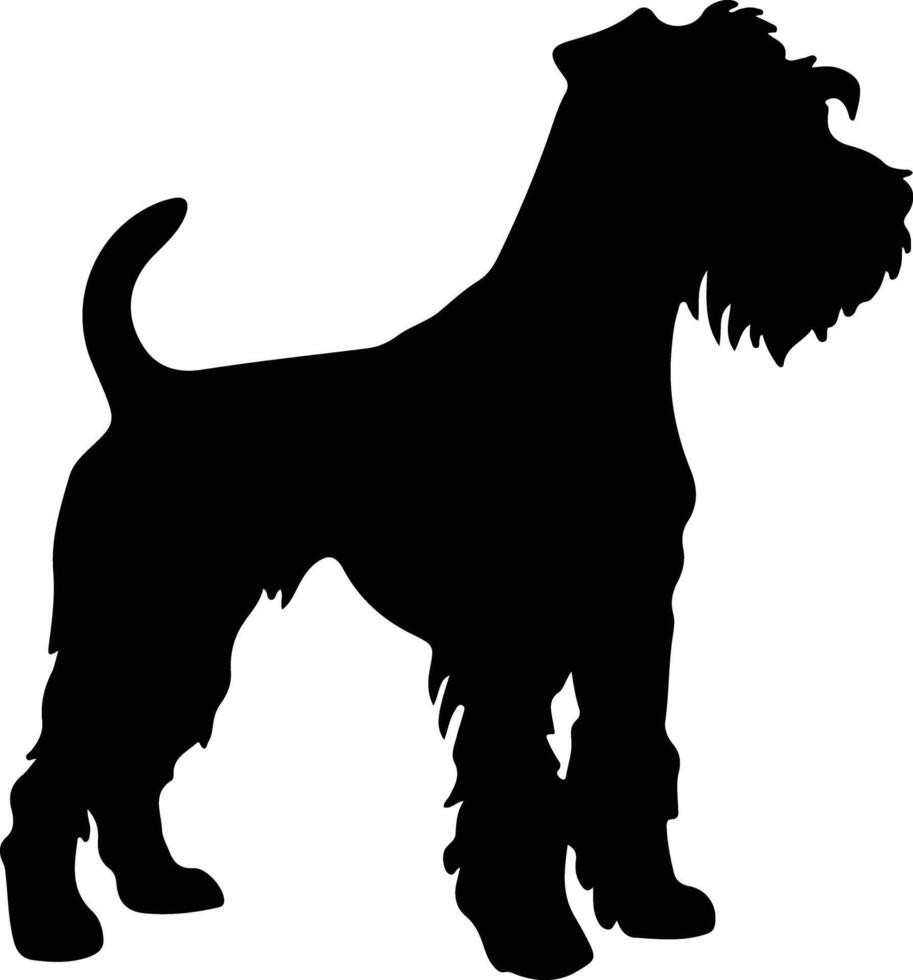Lakeland terrier negro silueta vector