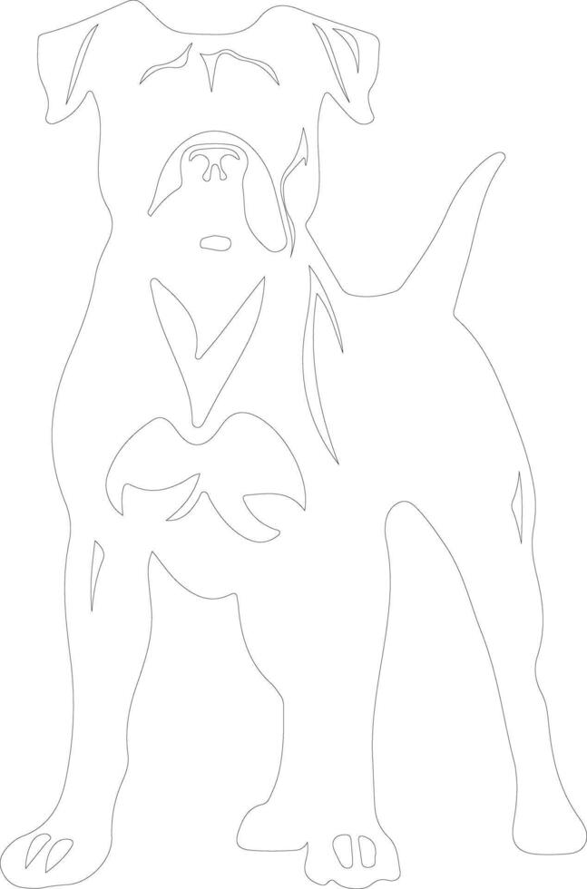 Boxer  outline silhouette vector