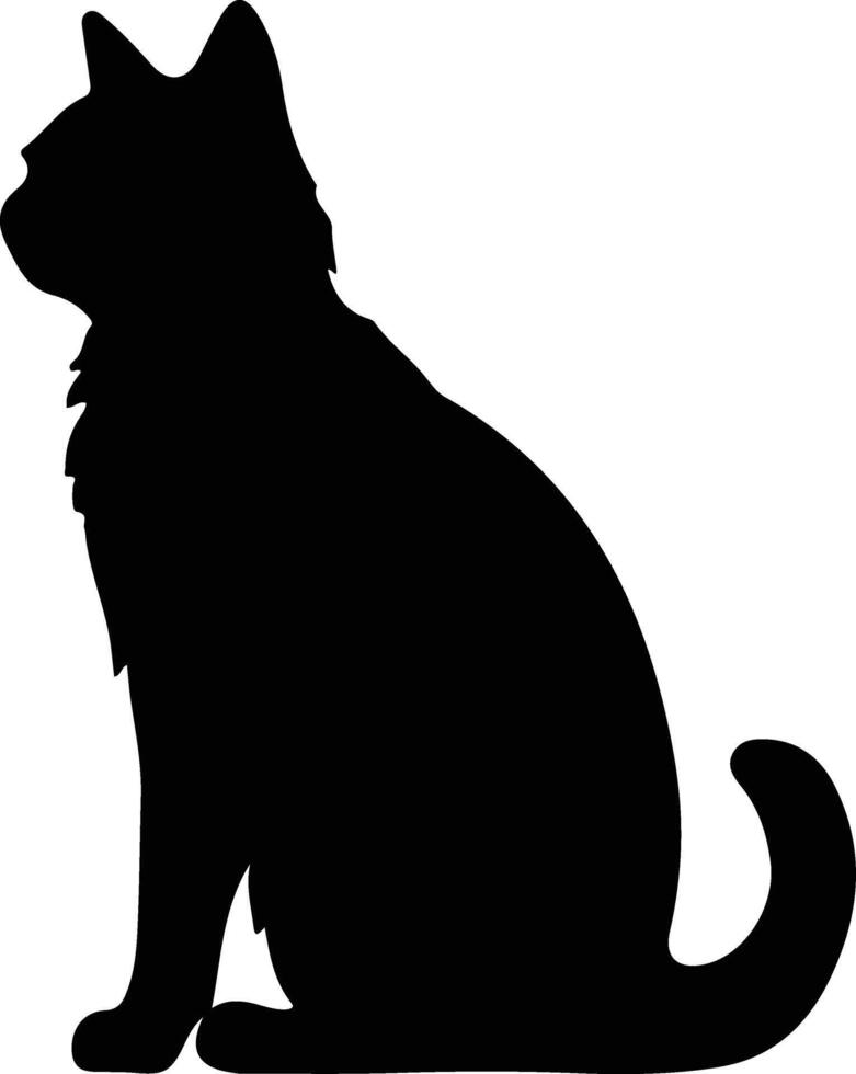 Chipre gato negro silueta vector