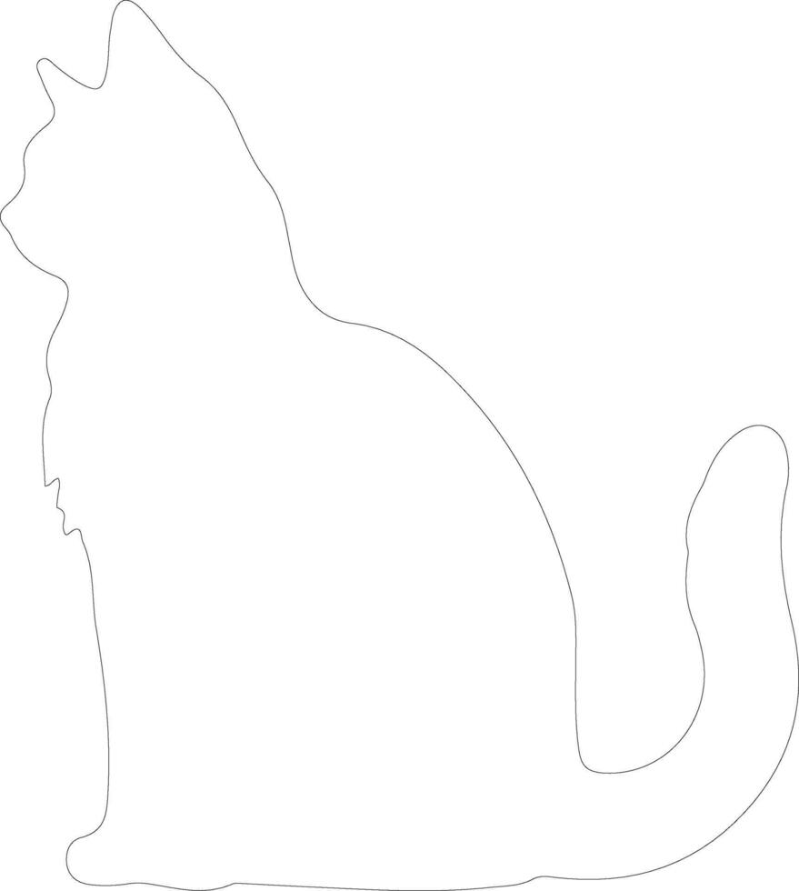 Black cat  outline silhouette vector