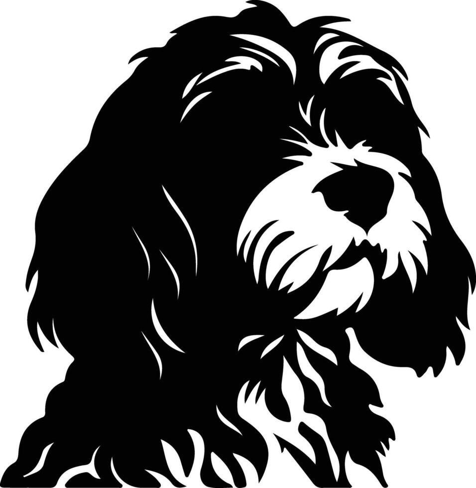 Cockapoo   black silhouette vector