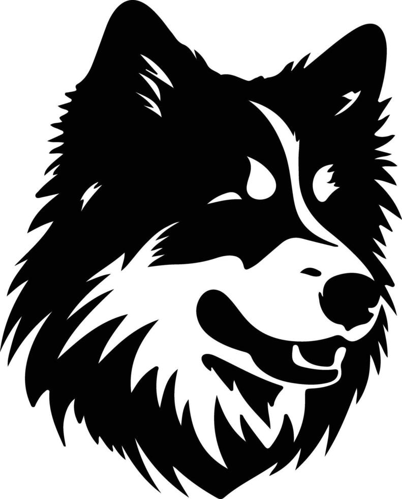 Finnish Lapphund  silhouette portrait vector