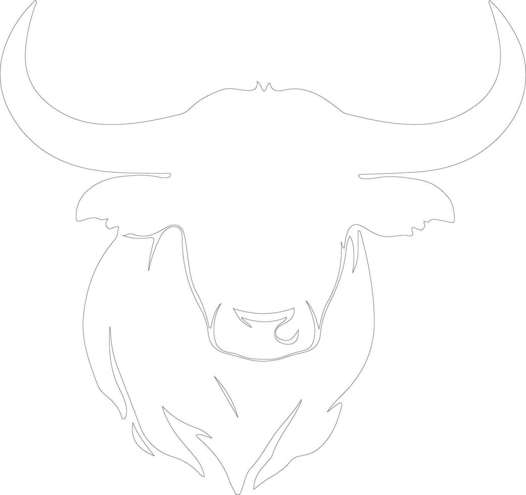 bull outline silhouette vector