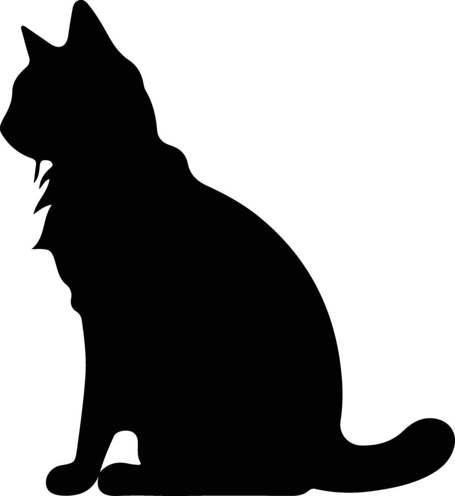 Chipre gato negro silueta vector