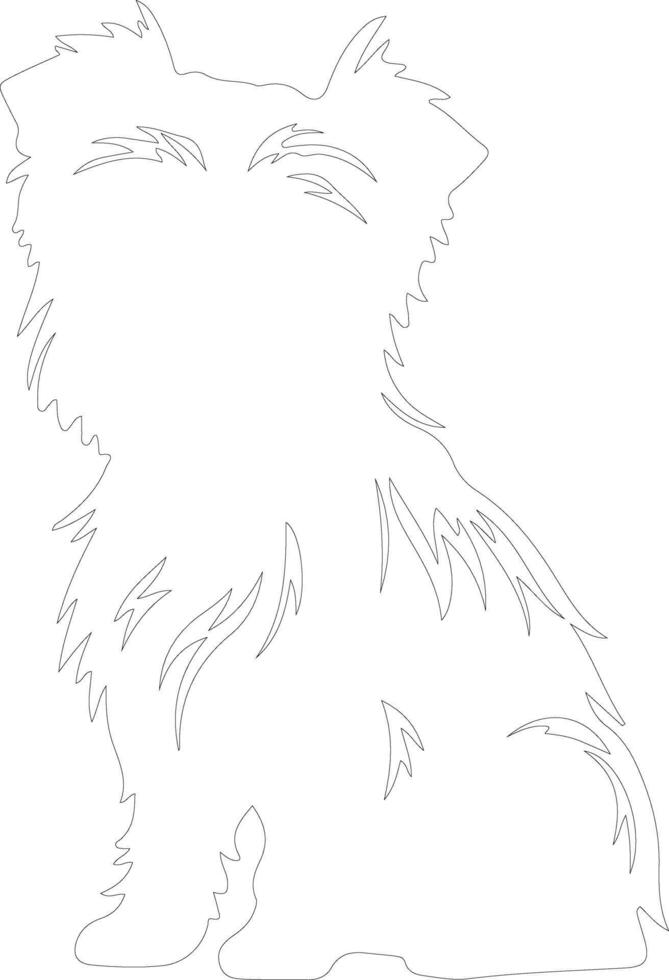 Affenpinscher  outline silhouette vector