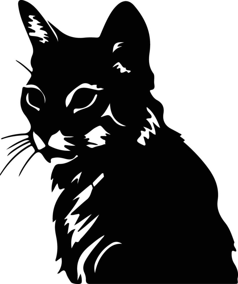 Cheetoh Cat  silhouette portrait vector