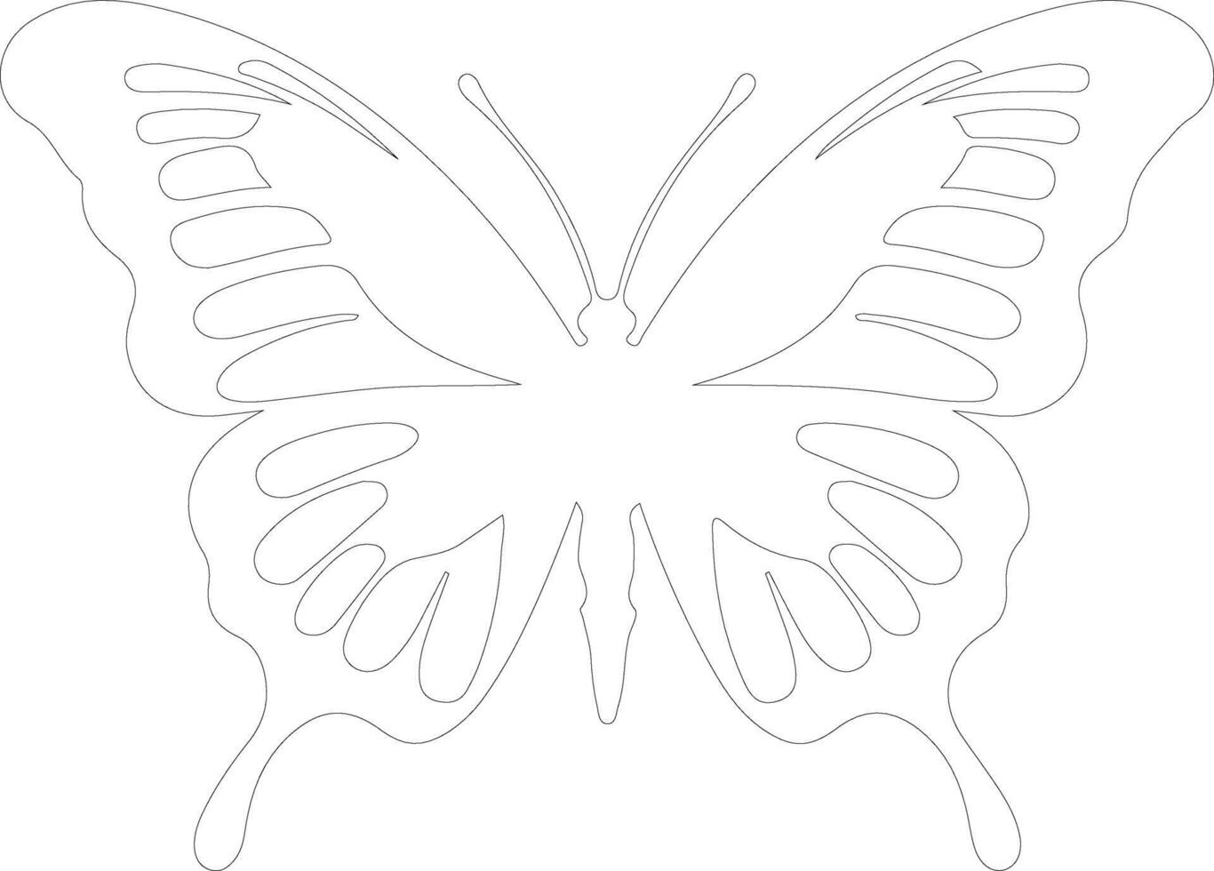 monarch butterfly  outline silhouette vector