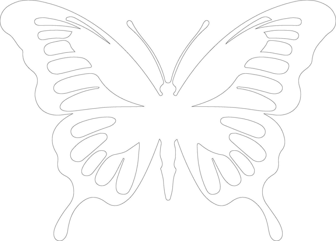 monarch butterfly  outline silhouette vector