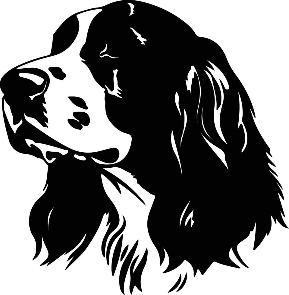 English Springer Spaniel silhouette portrait vector