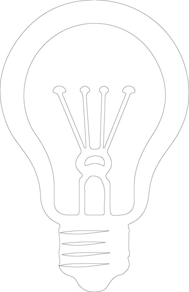 Lightbulb icon  outline silhouette vector