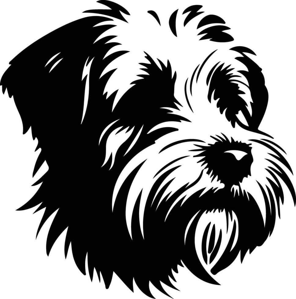 dandi dimont terrier silueta retrato vector