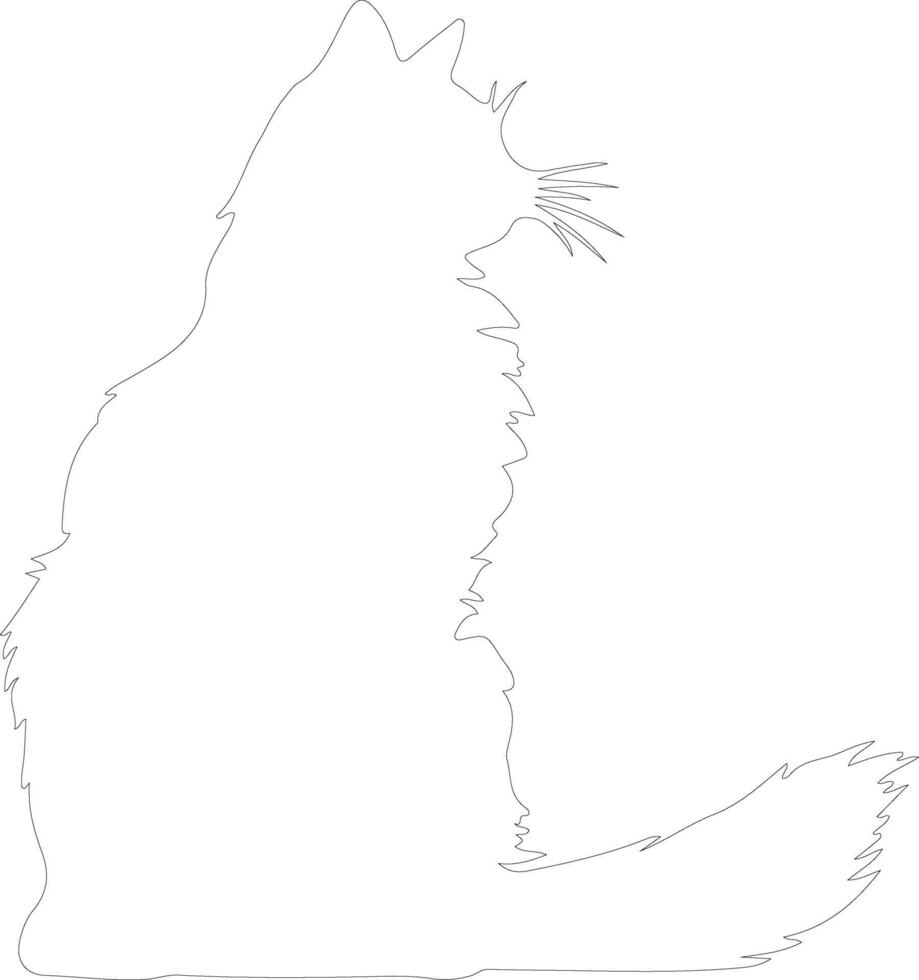 Turkish Angora Cat outline silhouette vector