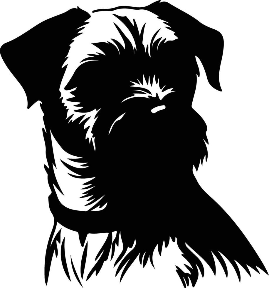 Border Terrier   black silhouette vector