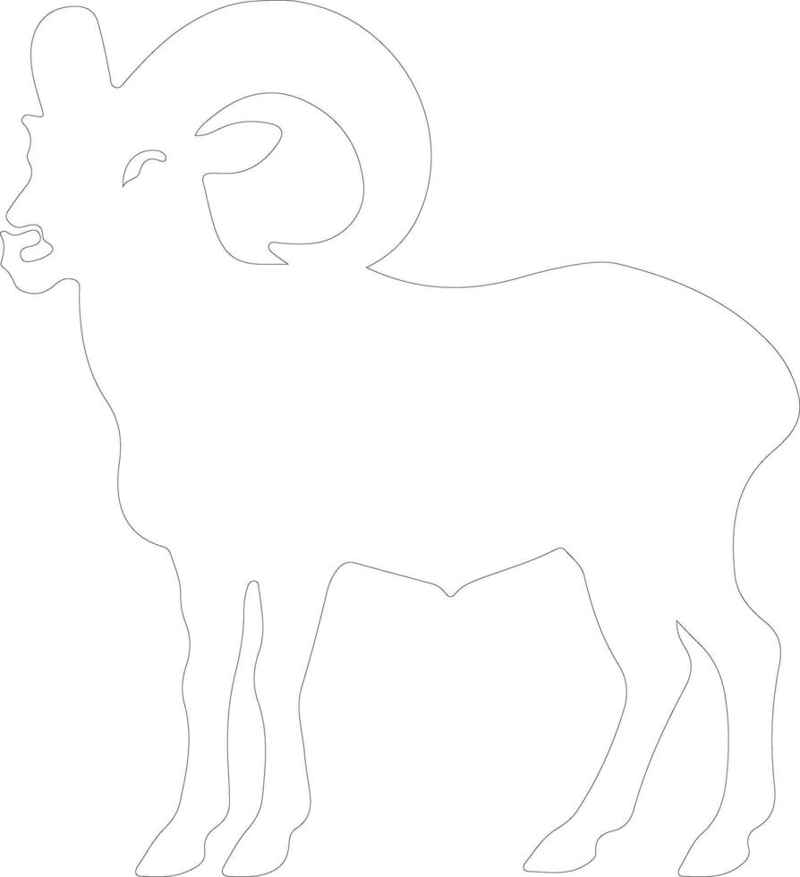 dallsheep outline silhouette vector