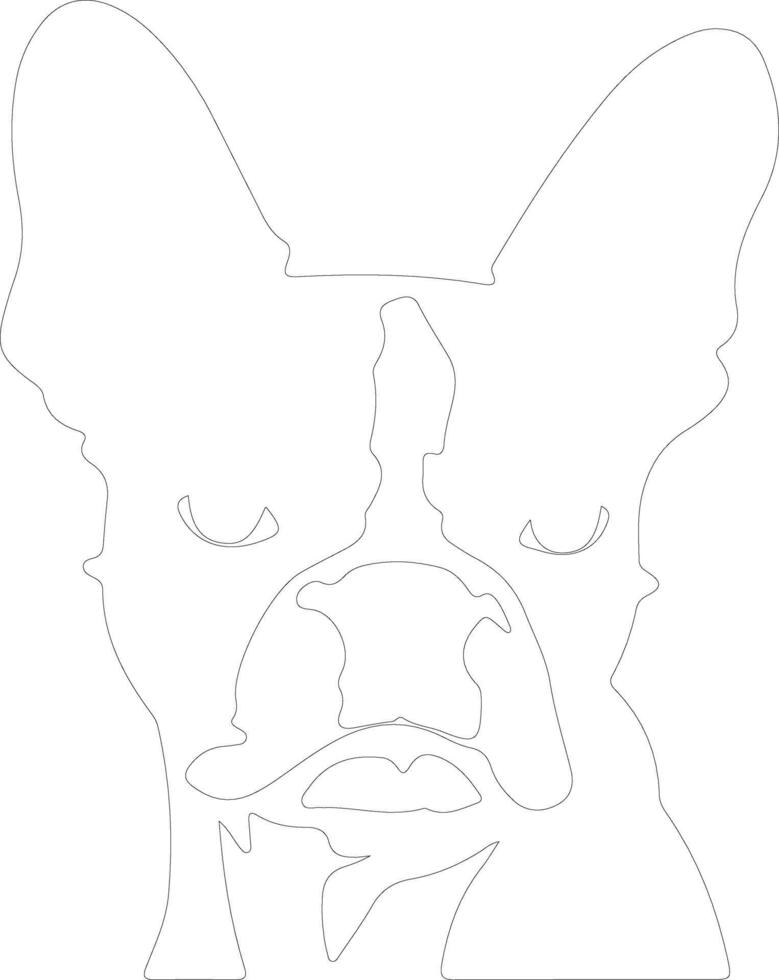 Boston Terrier  outline silhouette vector