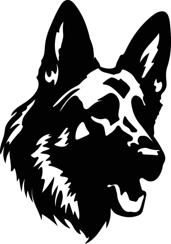 German Shepherd  silhouette portrait vector