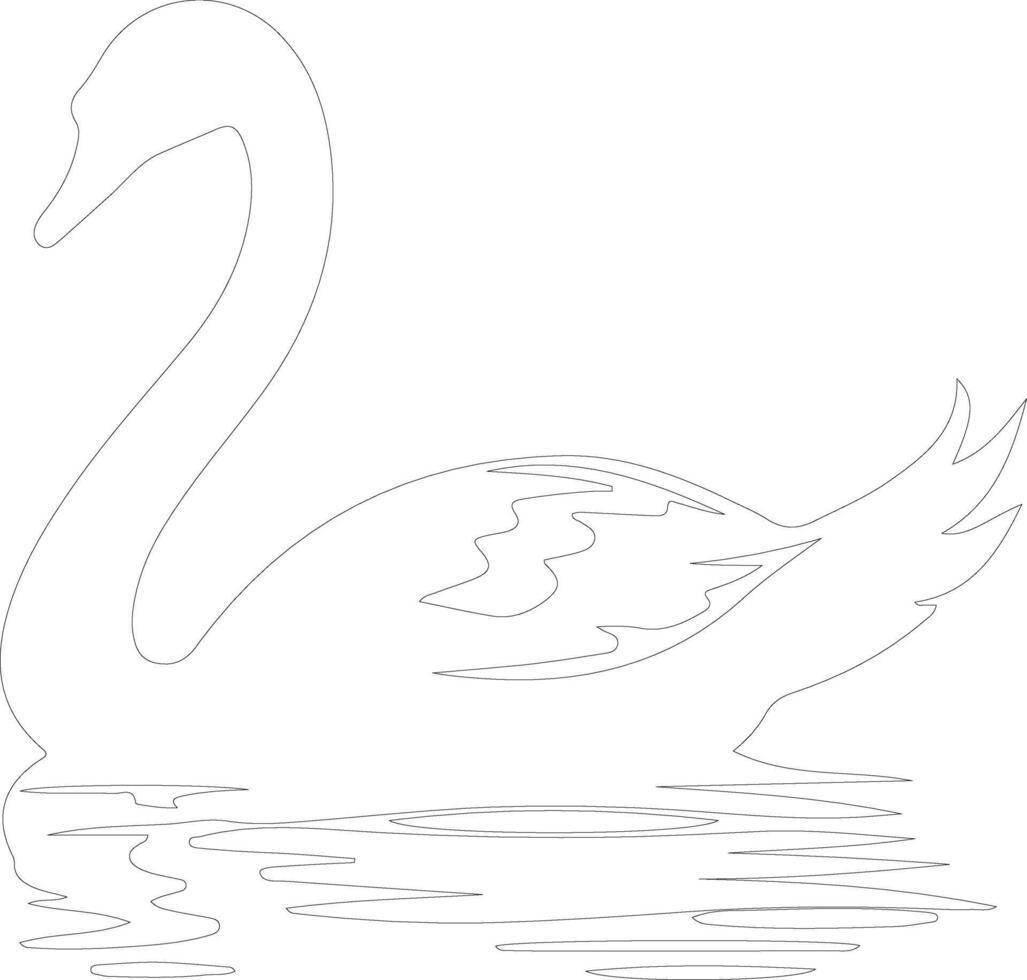 cisne contorno silueta vector