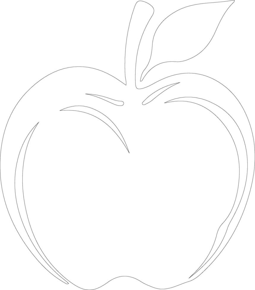 manzana contorno silueta vector
