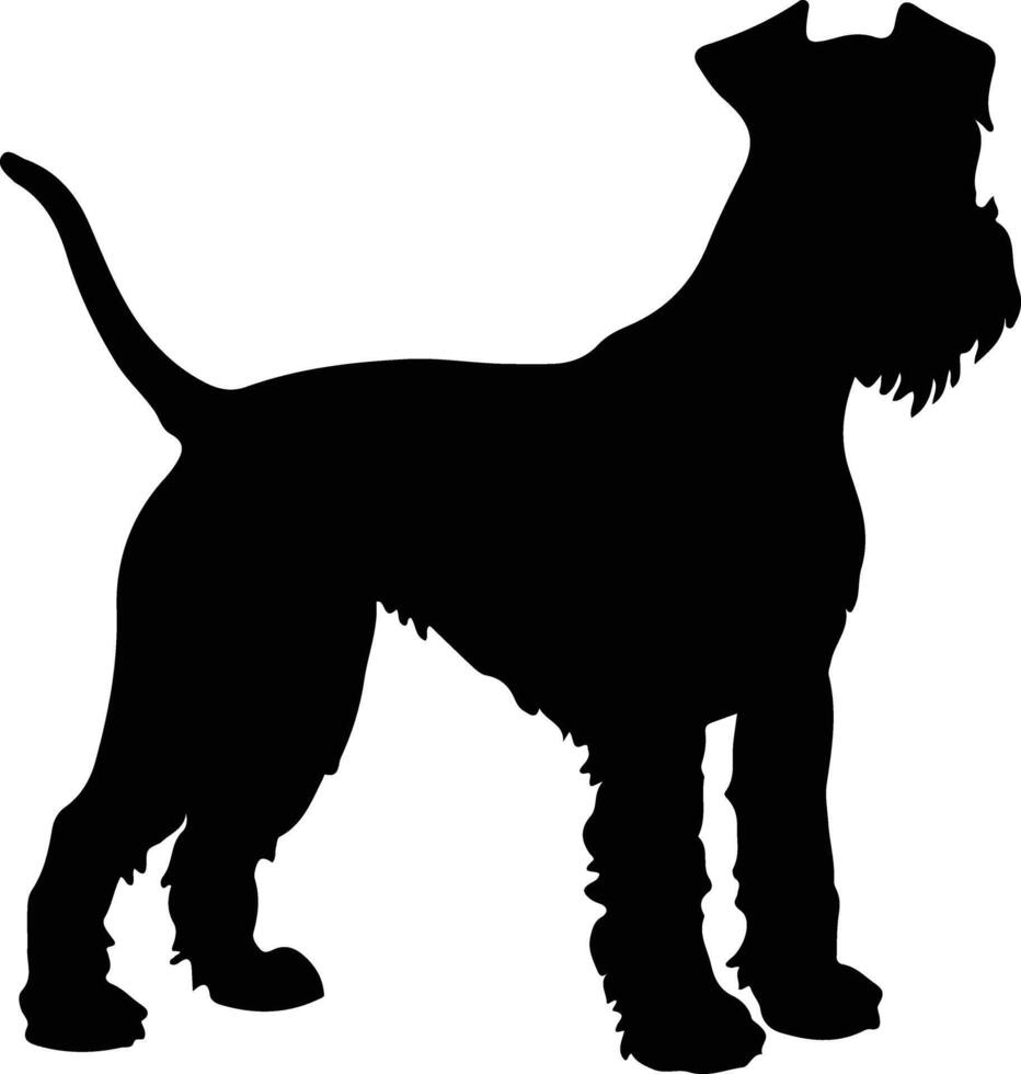 Welsh Terrier    black silhouette vector