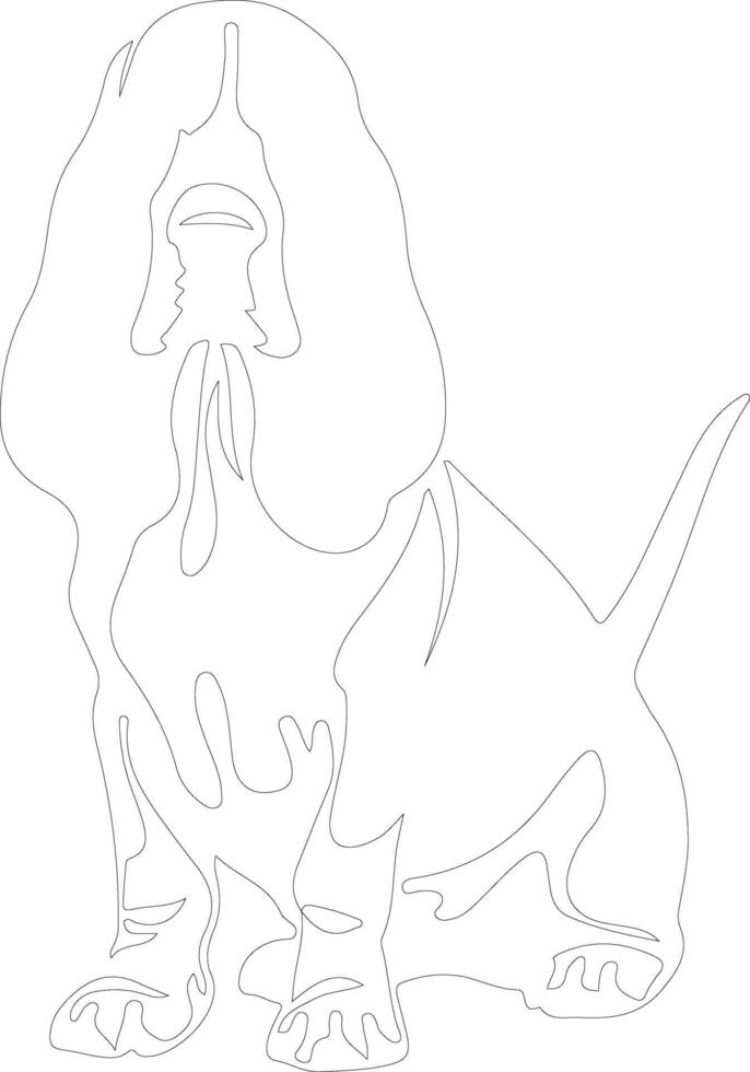 Basset Hound  outline silhouette vector