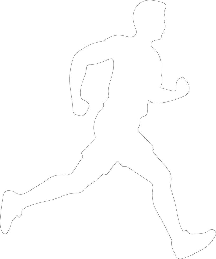 runner  outline silhouette vector