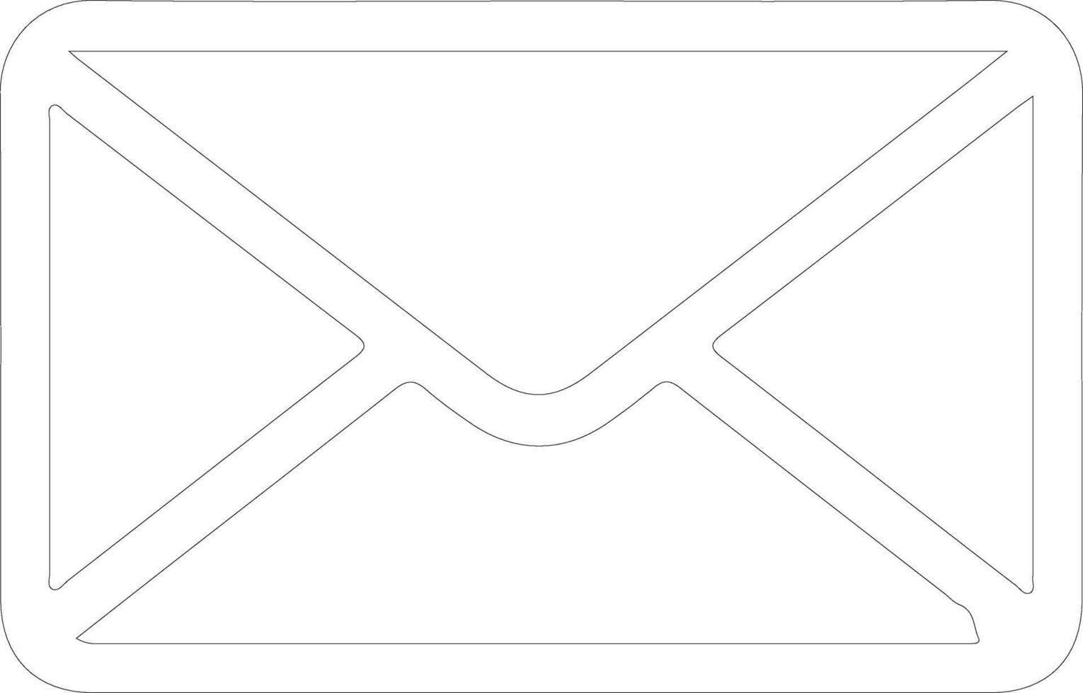 Mail icon  outline silhouette vector