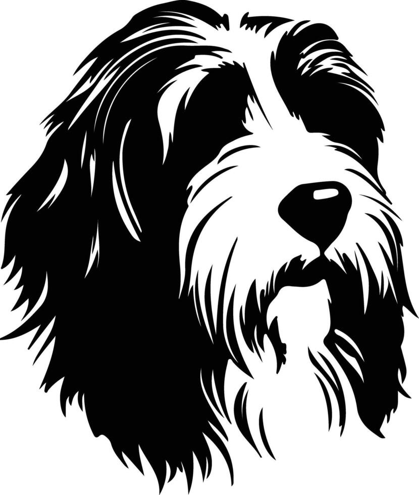 Bearded Collie   black silhouette vector